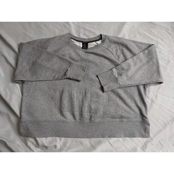 Nike Sweatshirt Gray Crewneck Boxy Cropped Pullover Womens Size 3X - Picture 1 of 10